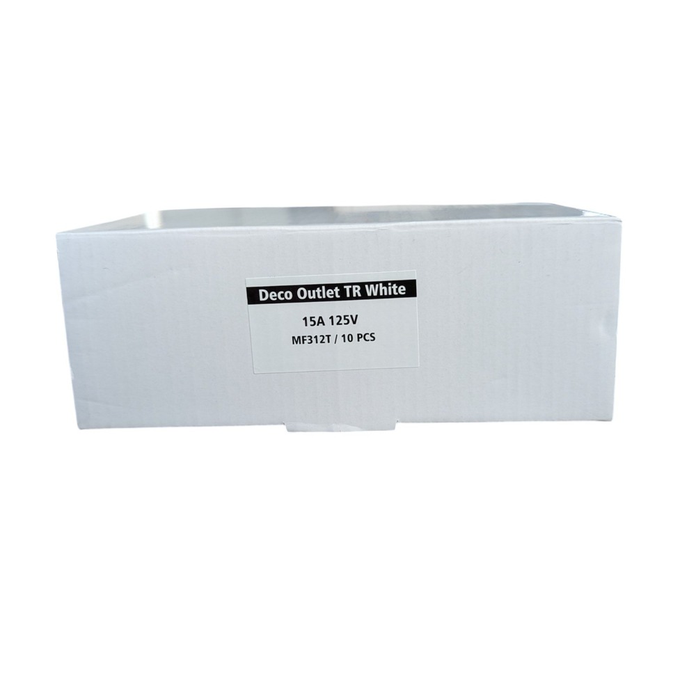 Deco Outlet TR White, 15A,‎ 125V, 10 pcs Box, Contractors Box.